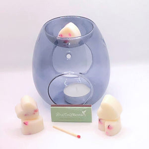Smokey Grey Wax Melt Burner with 6X Melts. Please choose fragrance from our selection you wish to have in and add them to the order in your notes