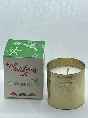 ROSE GOLD CHRISTMAS CANDLE MINCE PIC AND BRANDY RAISING MONEY FOR PORTSMOUTH DOWNS SYNDROME